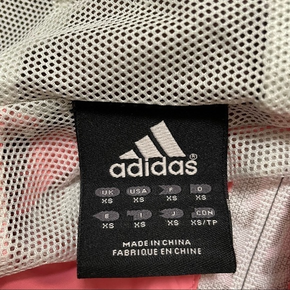 Adidas Womens Windbreaker Pink Brown Jacket Hood Full Zip Running Color block. - Picture 4 of 7